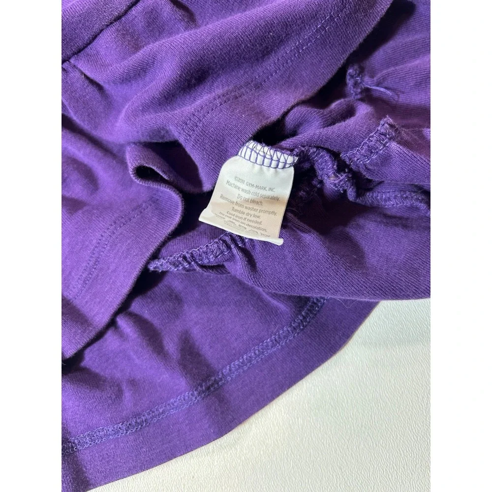 Gymboree Penguin Top Girls 4 Purple Excellent Peplum Ruffle Long Sleeve Cotton